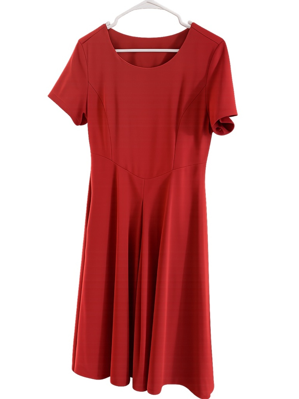 HALARA Red Short-Sleeve Midi Fit & Flare Dress